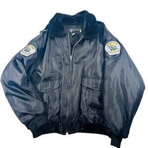 Tact Squad Black Security Jacket 2XL Faux Fur Collar Quilted Lining SBS Patches